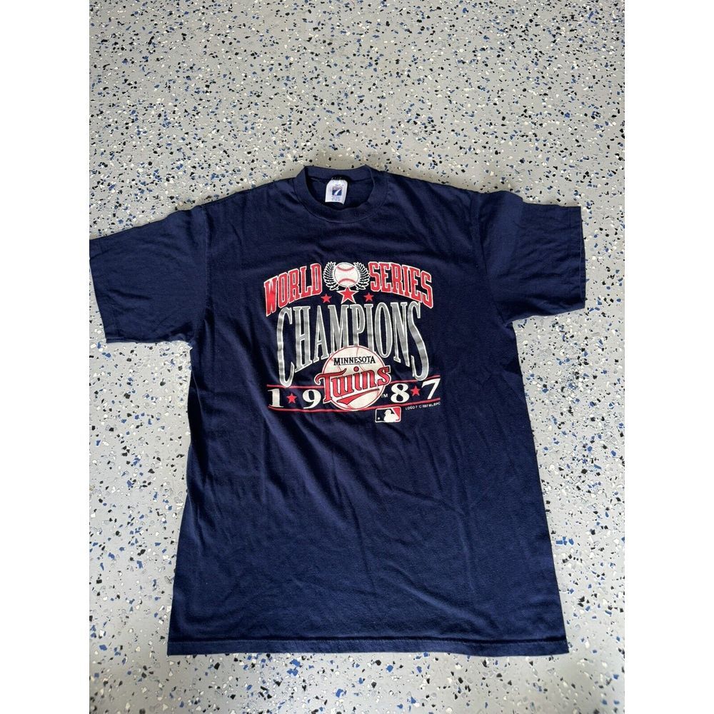 Vintage Minnesota Twins Logo 7 XL 46-48 1987 World Series Shirt Champions‎